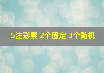 5注彩票 2个固定 3个随机